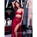 Hot Selling Red Sexy Slit Long Dress Lingerie